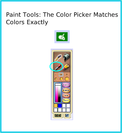 PaintColorPicker, page 1. Paint Tools: The Color Picker MatchesColors Exactly.  