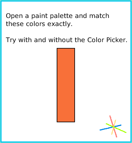 PaintColorPicker, page 4. Open a paint palette and match these colors exactly.Try with and without the Color Picker.  