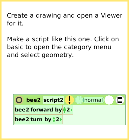 ScriptTileScaleFactor, page 2. Create a drawing and open a Viewer for it. Make a script like this one. Click on basic to open the category menu and select geometry.  