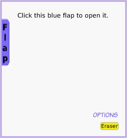 MenuMakeNewFlap, page 4. OPTIONS.  Click this blue flap to open it.  
