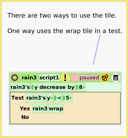 ScriptTileWrap, page 2. There are two ways to use the tile.

One way uses the wrap tile in a test.  