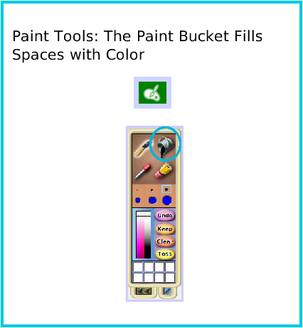 PaintBucketTool, page 1. Paint Tools: The Paint Bucket Fills Spaces with Color.  